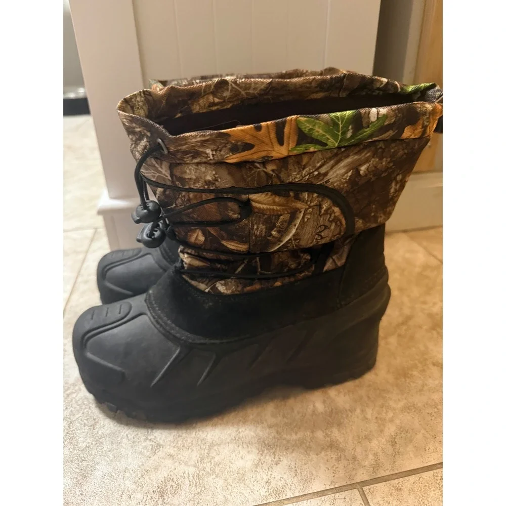 Itasca Kids Camo Snow Boots Waterproof Hunting Winter Shoes Size 5 6527159